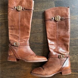 Tory Burch Brown LEATHER Heeled Boots